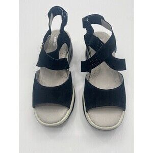 Jambu Memory foam Lilly Wedge Sandal Black Women Size 7M